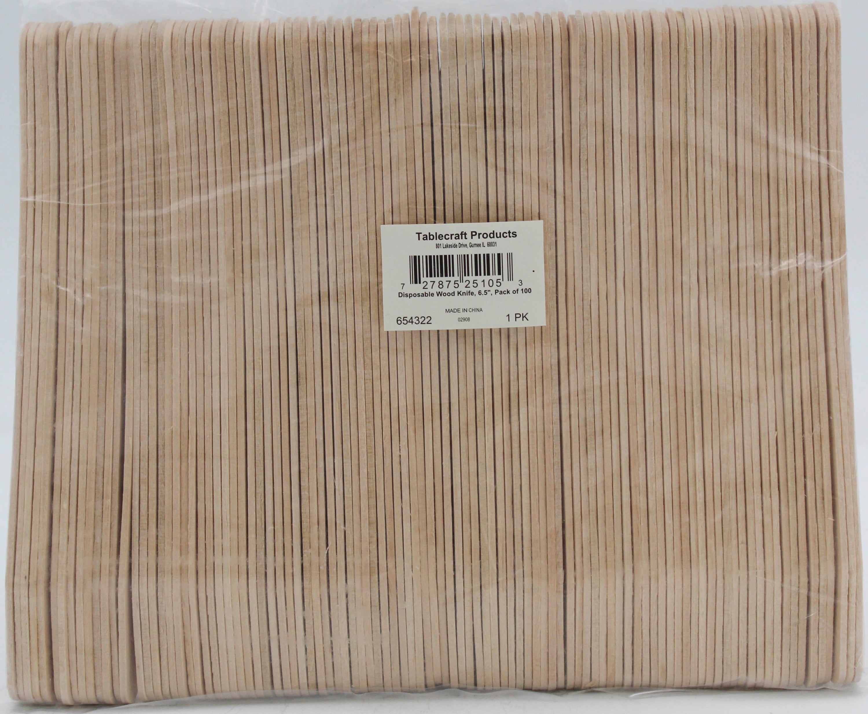 100CT Disposable Wood Knife 6.25"