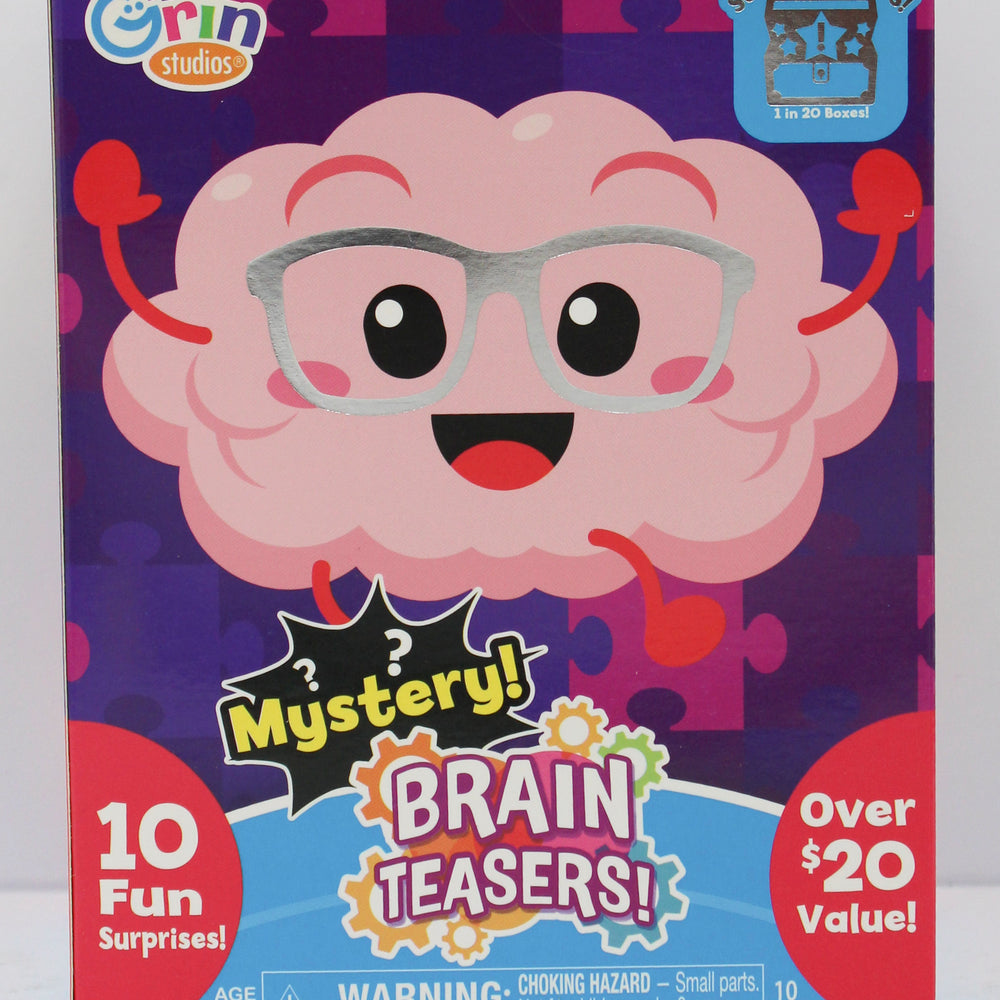 10 FUN MYSTERY BRAIN TEASERS IN BOX 5.5in x 5.5in x 7in