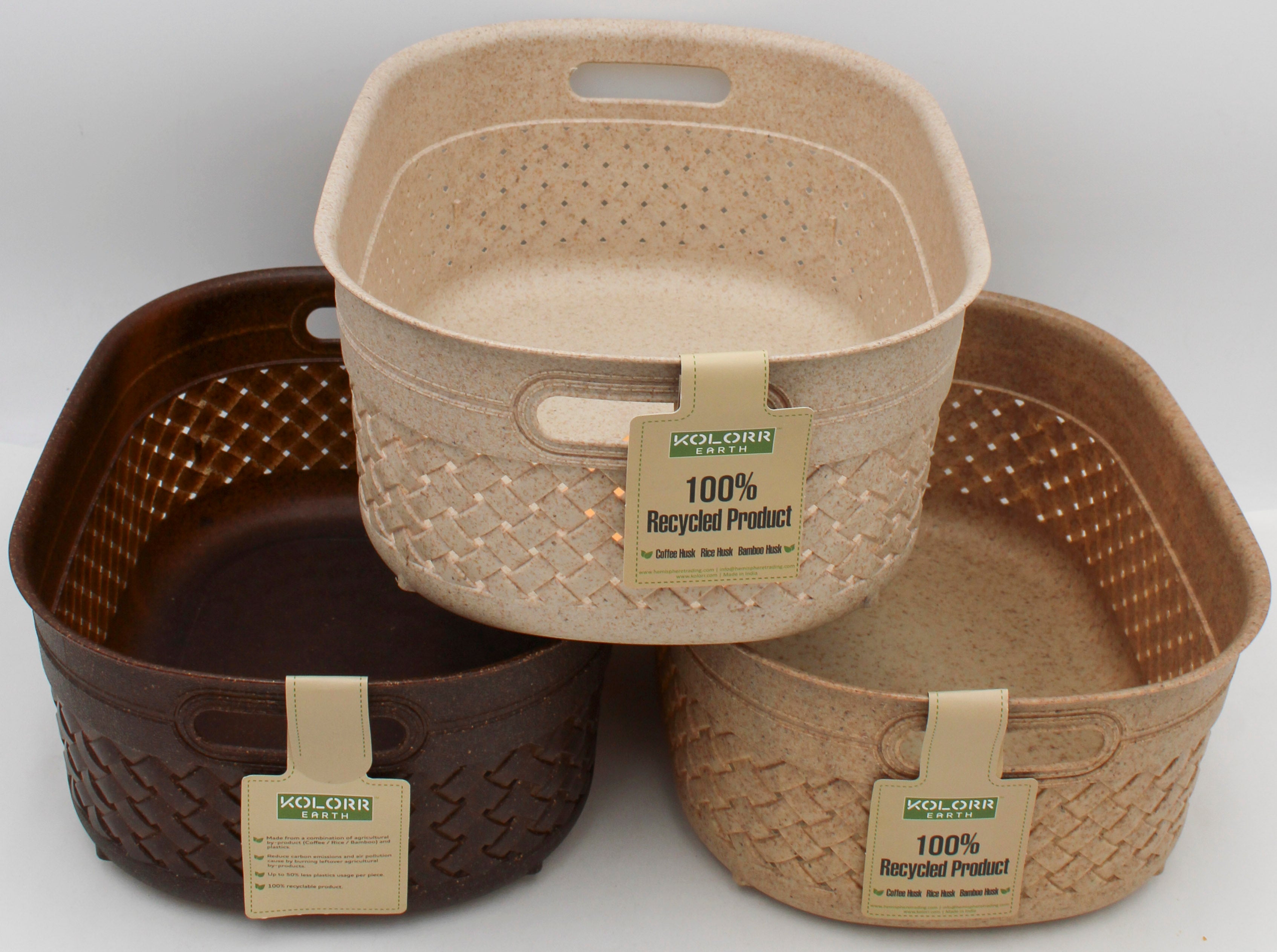 11.8x9.1in MEDIUM STITCH BASKET - ASST COLORS