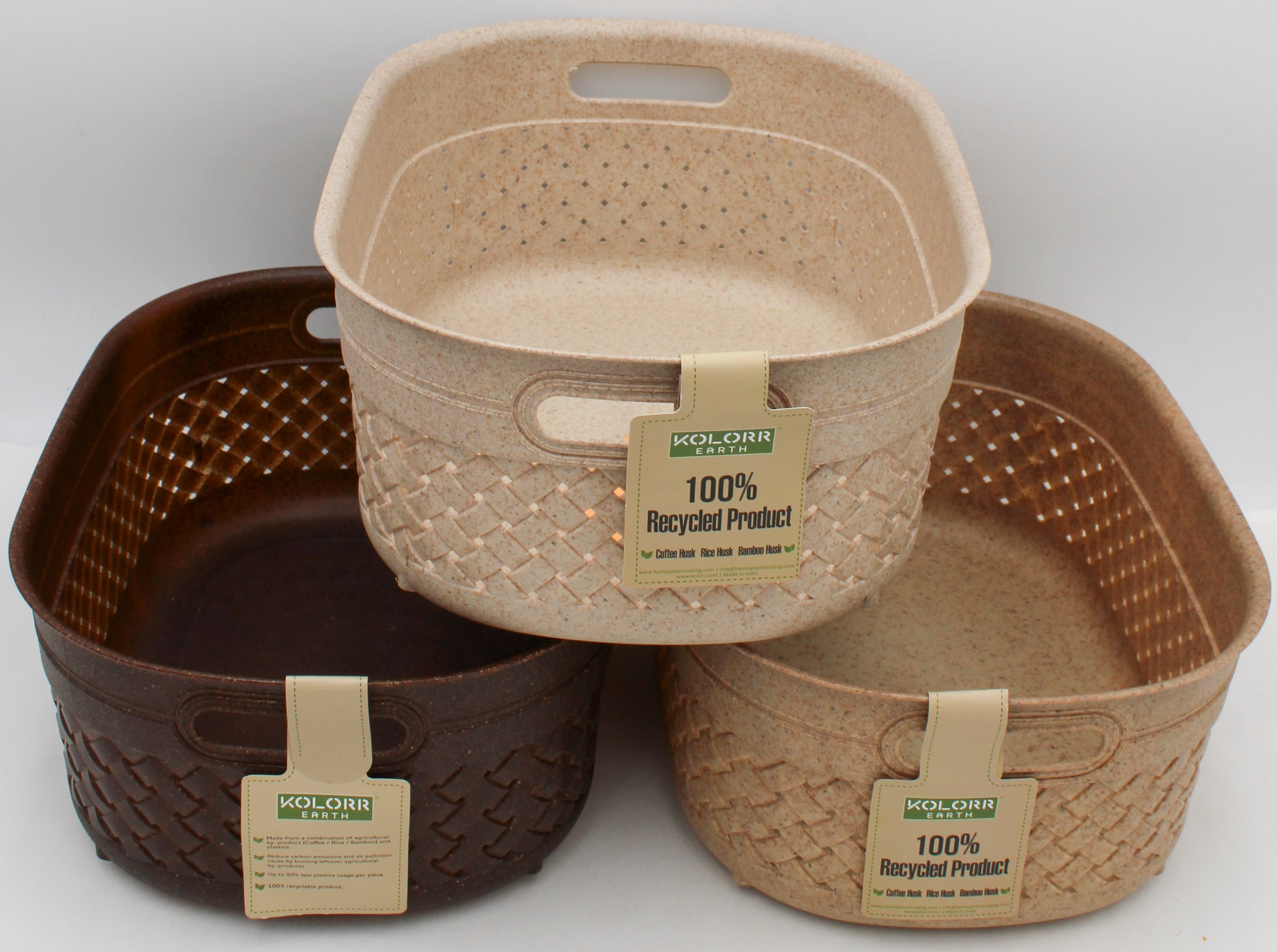 11.8x9.1in MEDIUM STITCH BASKET - ASST COLORS