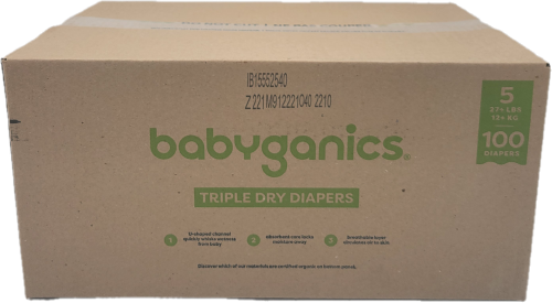 BABYGANICS BOX DIAPERS 100CT SIZE 5 US