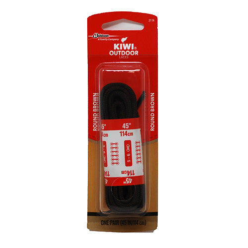 KIWI OUTDR SHOE LACE 1PR/45"-RND RROWN