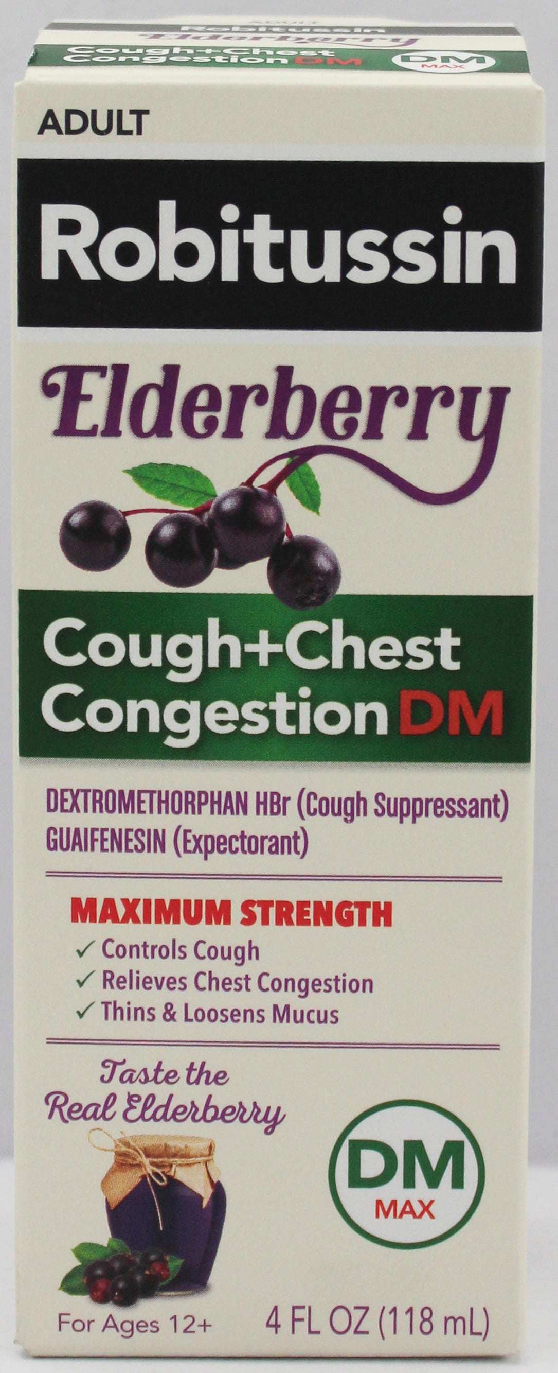 ROBITUSSIN ELDERBERRY ADULT COUGH SYRUP 4OZ EXP 9/30/2026 NI