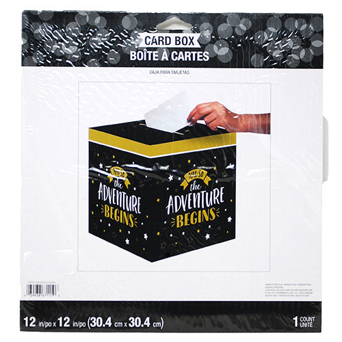 GRAD ADVENTURE CARD BOX "AND SO THE ADVENTURE BEGINS"-1CT/12inX12in