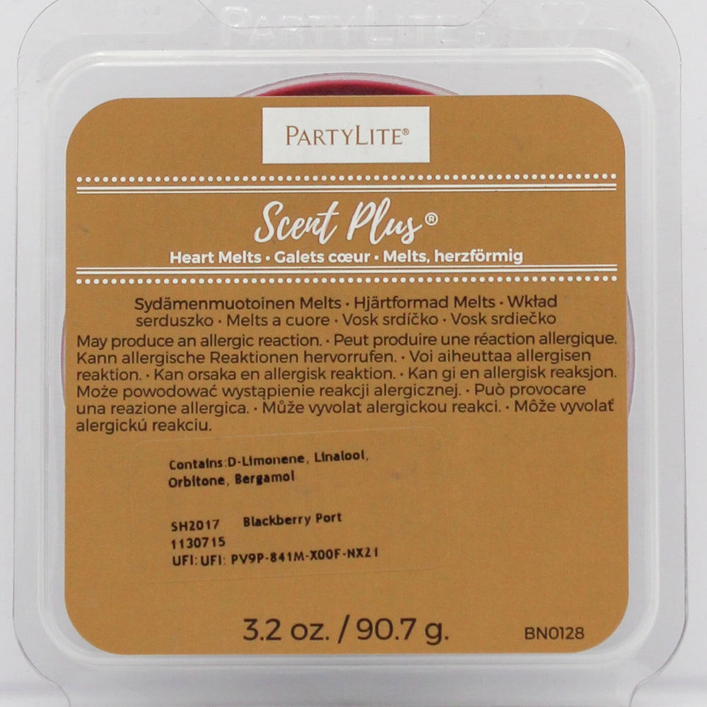 PARTYLITE BLACKBERRY PORT SCENT PLUS HEART MELTS 3.2oz