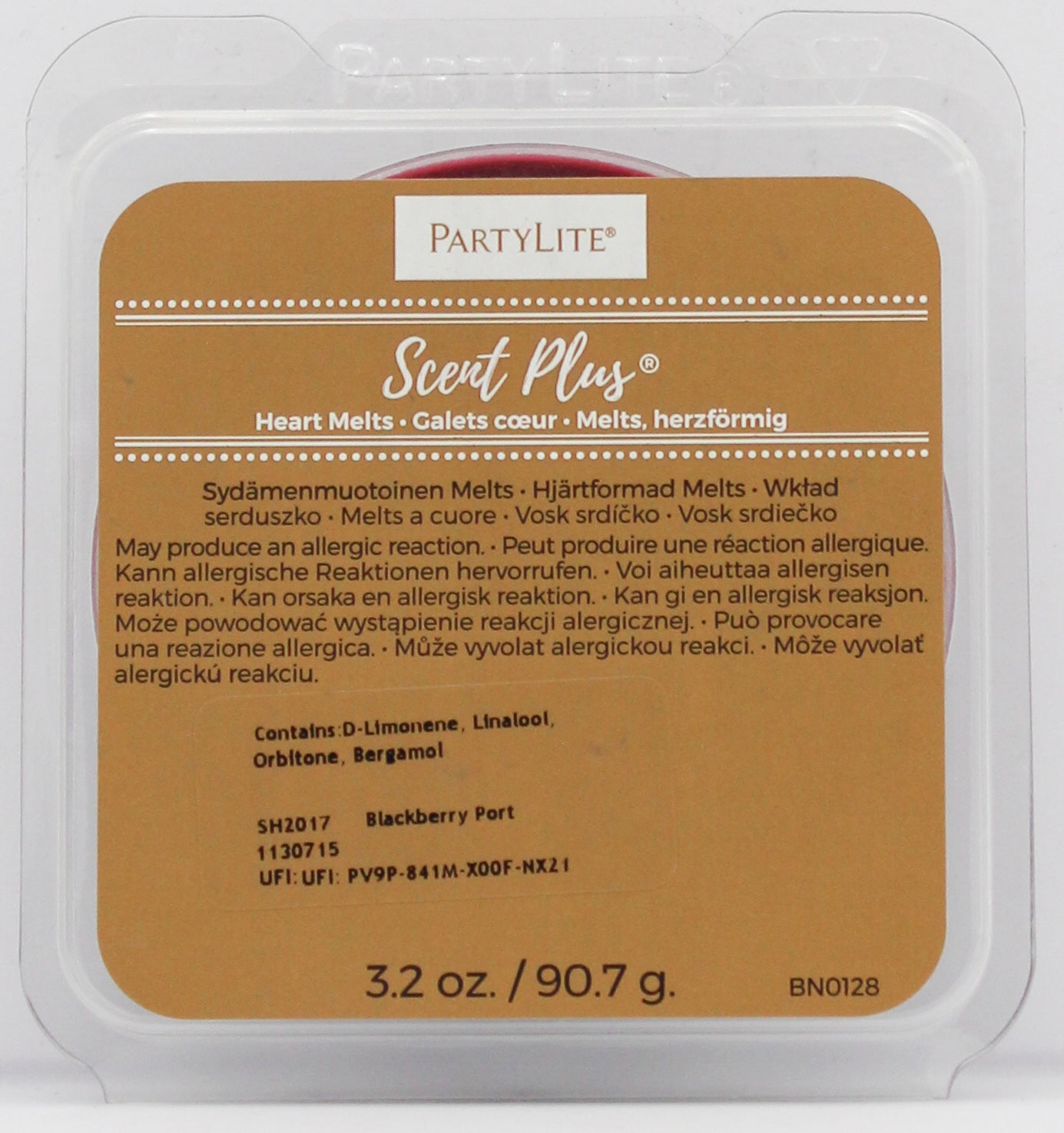 PARTYLITE BLACKBERRY PORT SCENT PLUS HEART MELTS 3.2oz