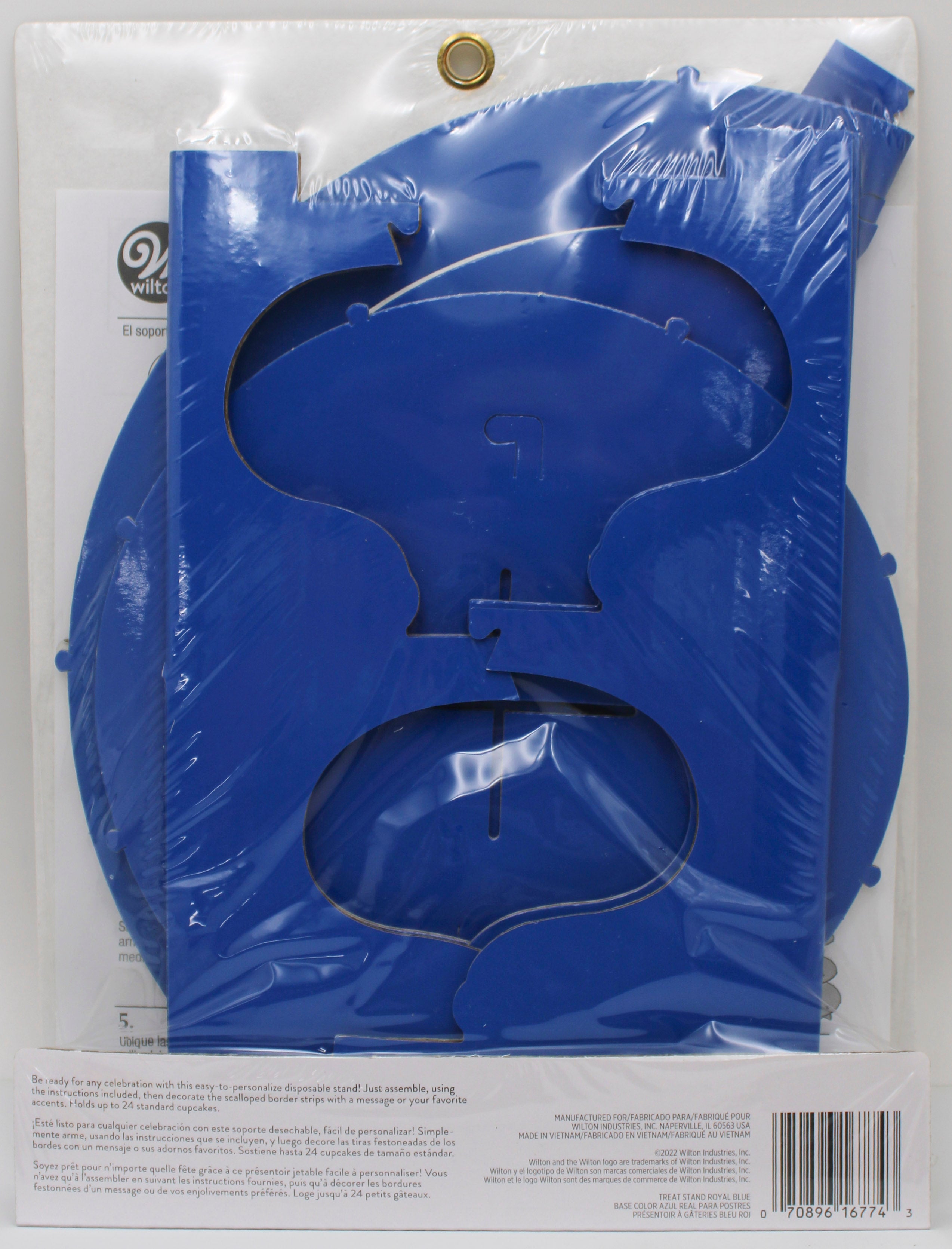 10.5 INCH WILTON 3 TIER TREAT STAND - BLUE