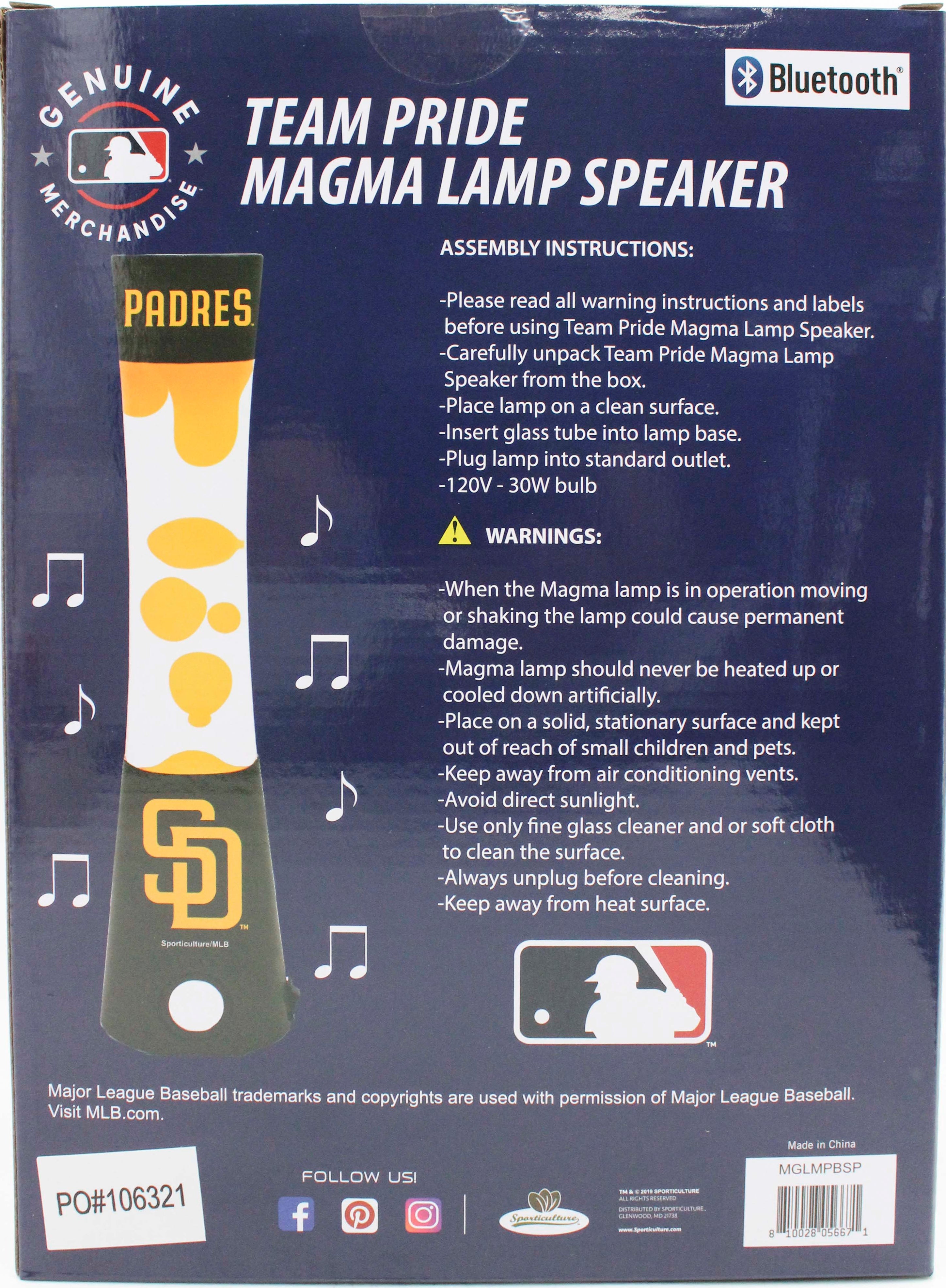 MLB SAN DIEGO PADRES LAVA LAMP SPEAKER 16.5"