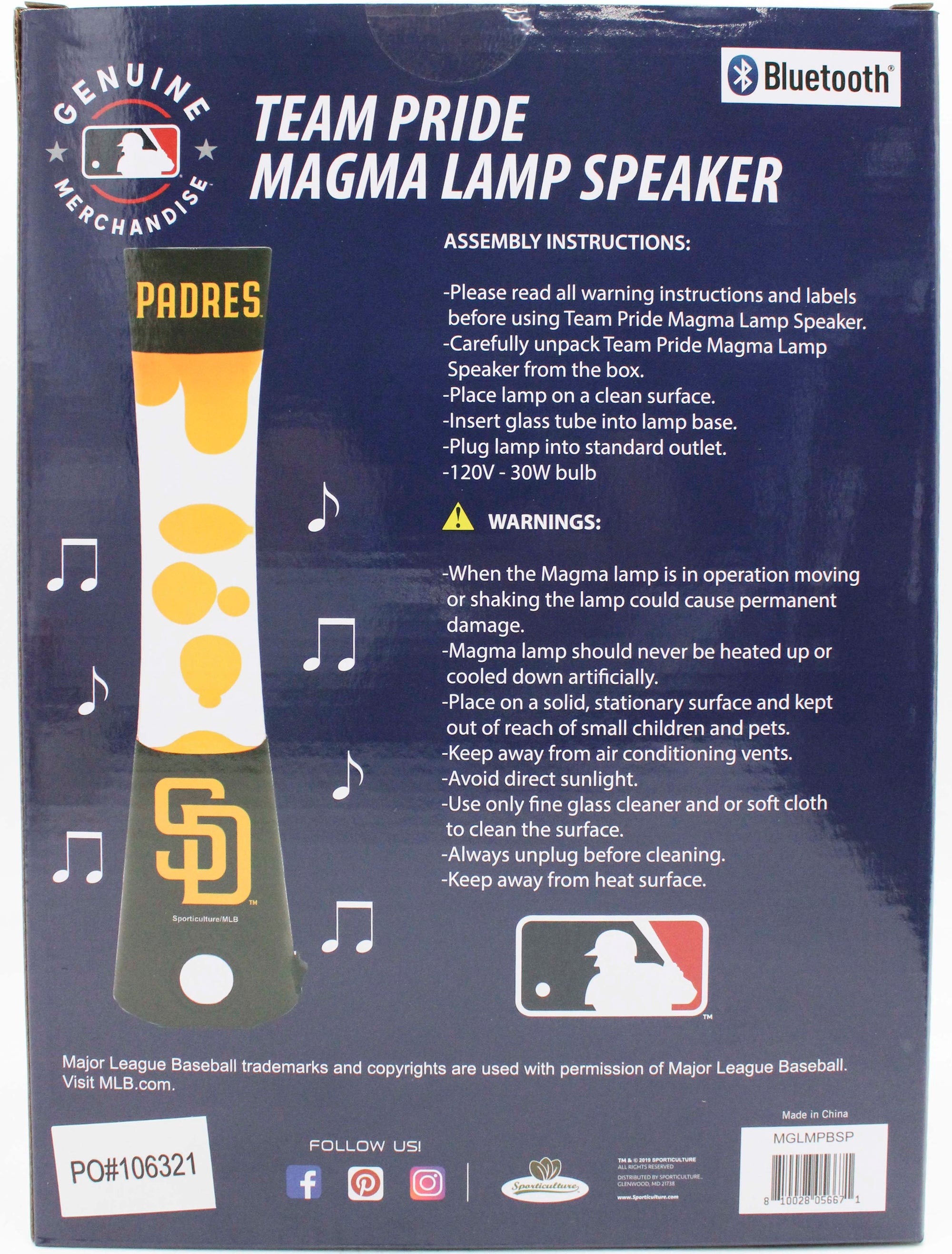 SAN DIEGO PADRES LAVA LAMP SPEAKER 16.5"