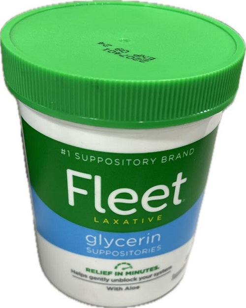 SP FLEET LAXATIVE GLYCERIN SUPPOSITORIES W/ALOE ADULT 50CT EXP:8/9/10-12/2024