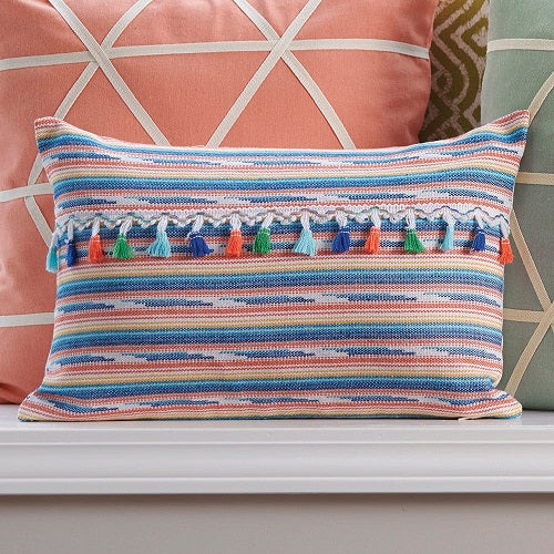 RAG RUG PILLOW COVER 12"L x 18"W