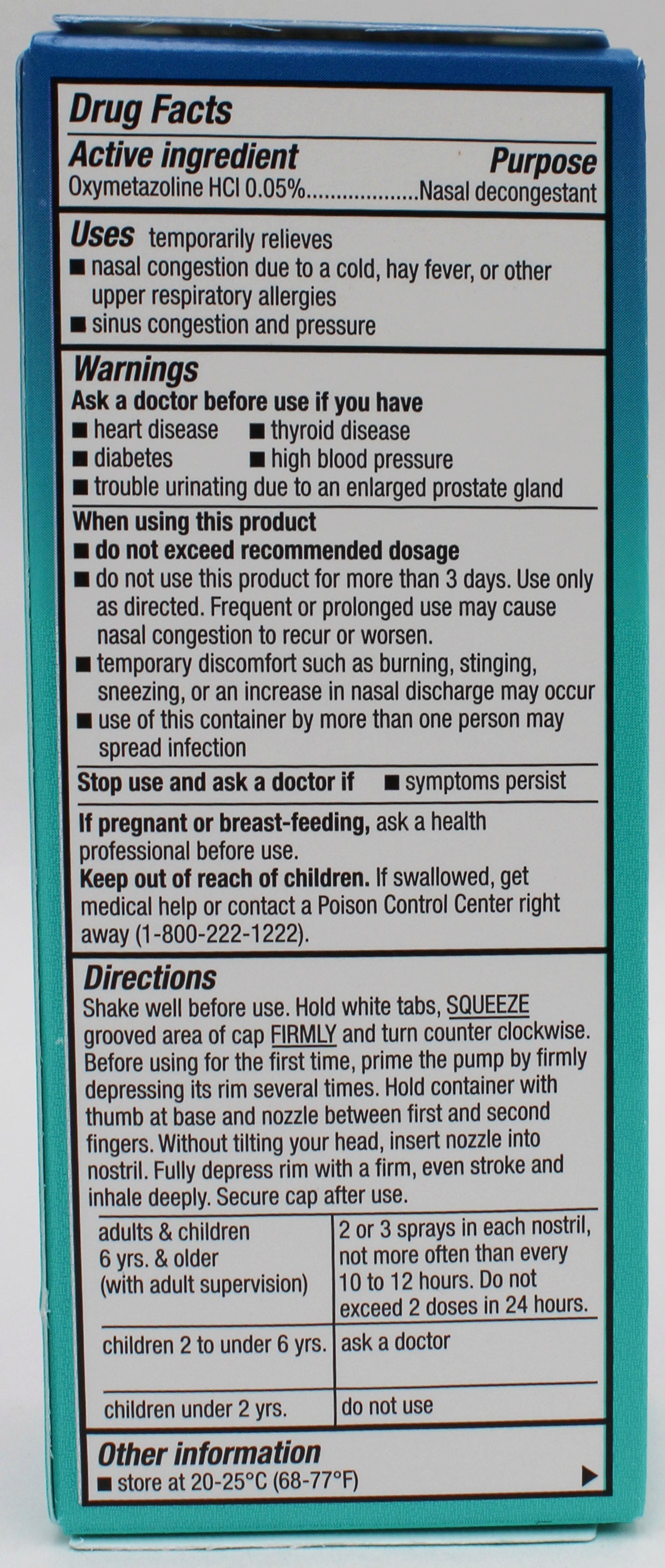RITE AID 12HR SEVERE NASAL RELIEF SPRAY PUMP MENTHOL 1oz EXP 1/31/2027 COMPARES TO Afrin