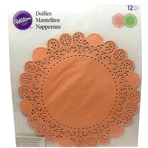 WILTON DOILIES 9.5"/12CT-PINK/MINT.