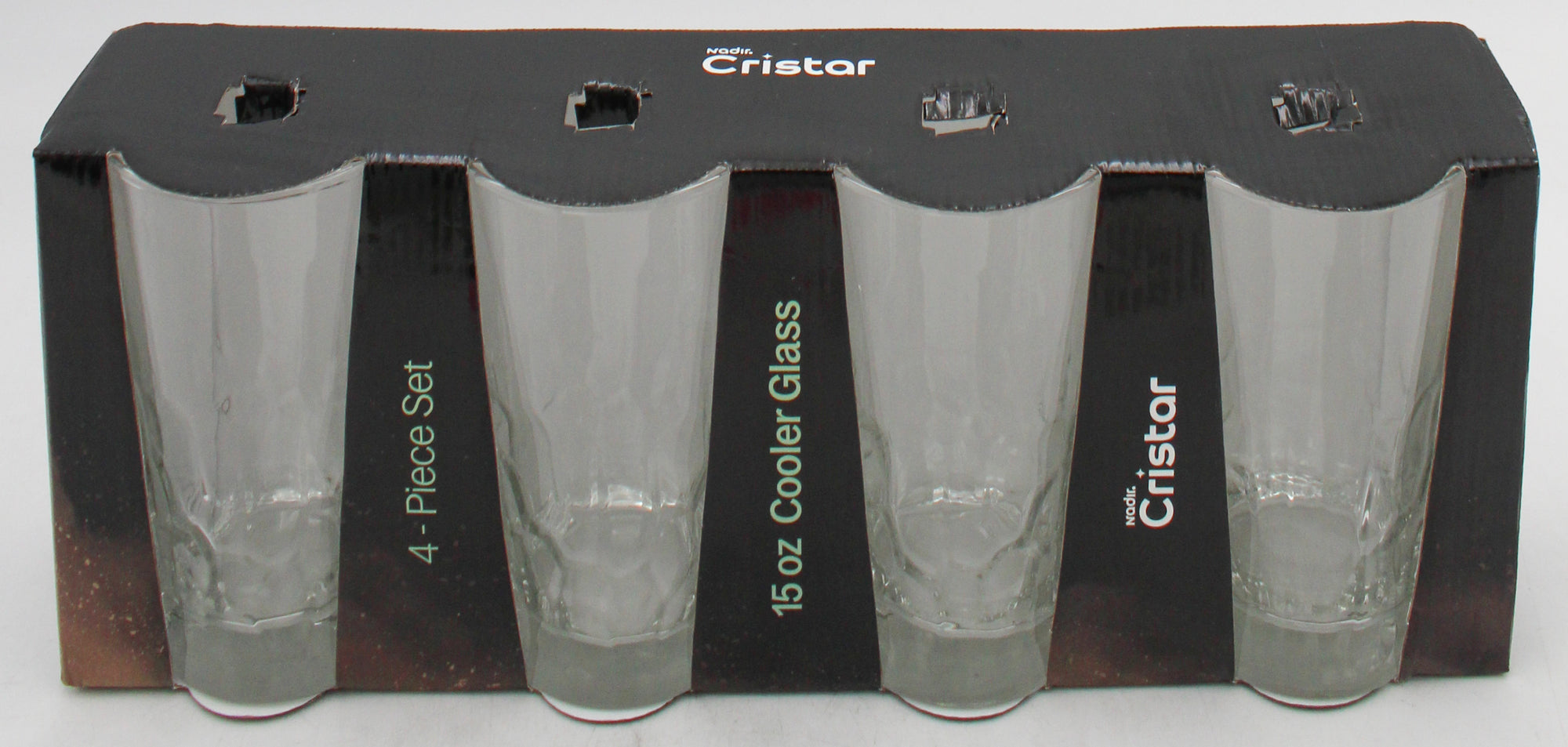 TIERRA COOLER GLASS GLOSSY SLEEVE SET 4ct 15oz