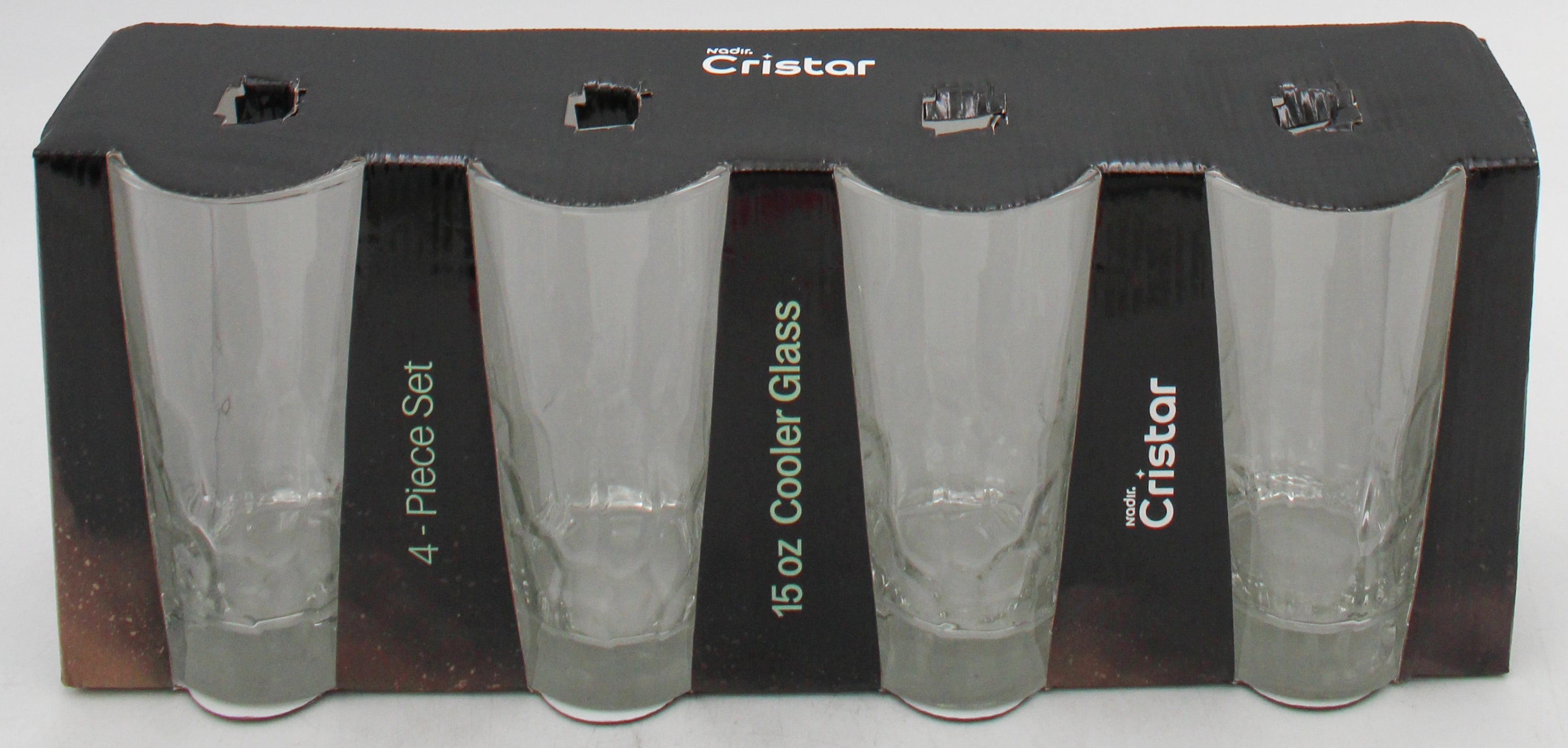 TIERRA COOLER GLASS GLOSSY SLEEVE SET 4ct 15oz