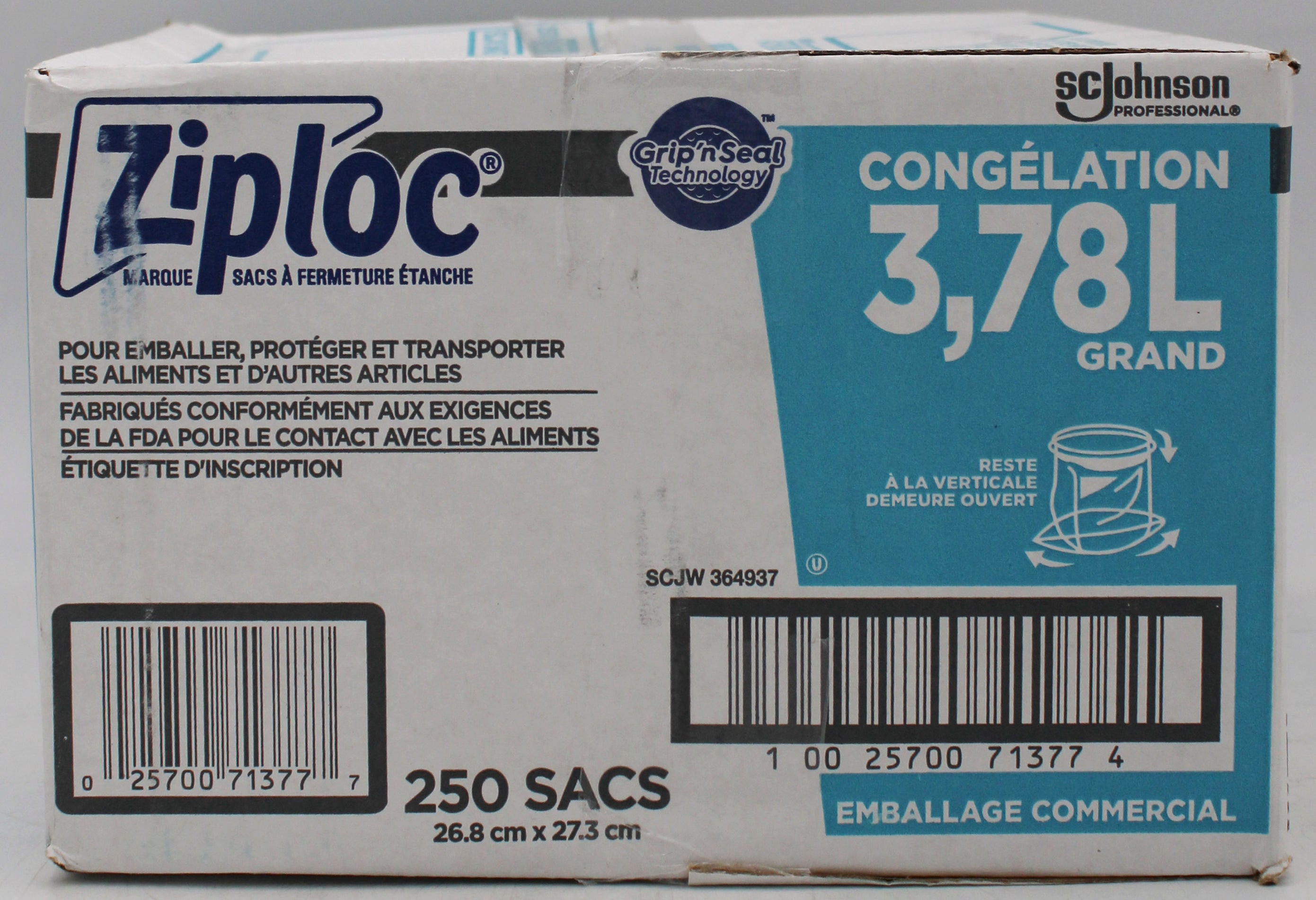 SP ZIPLOC BAG SEAL FREEZER GALLON 250ct IMPERFECT