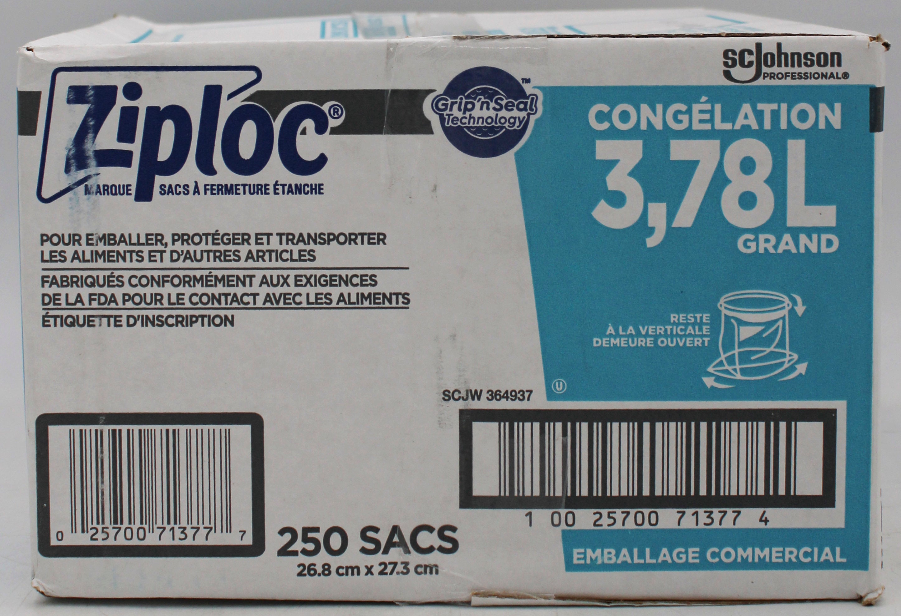 SP ZIPLOC BAG SEAL FREEZER GALLON 250ct IMPERFECT