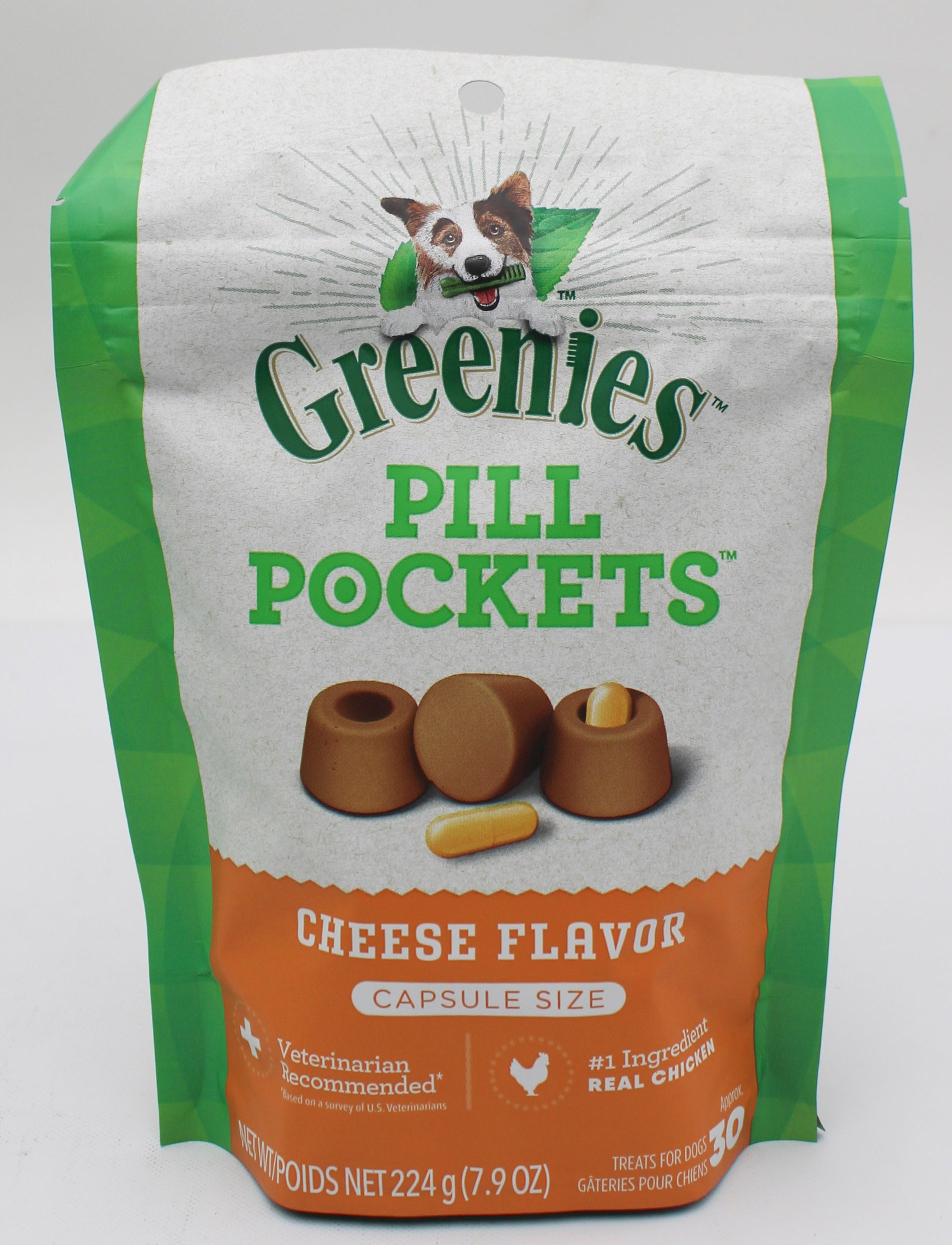 GREENIES PILL POCKETS CHEESE FLAVOR LARGE CAPSULE SIZE SOFT DOG TREATS 7.9 OZ (30 PK) BB 3/01/2027