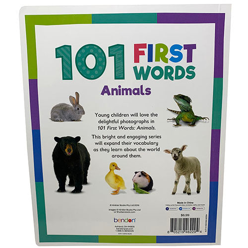 BENDON 101 FIRST WORDS($6.99)ANIMLS