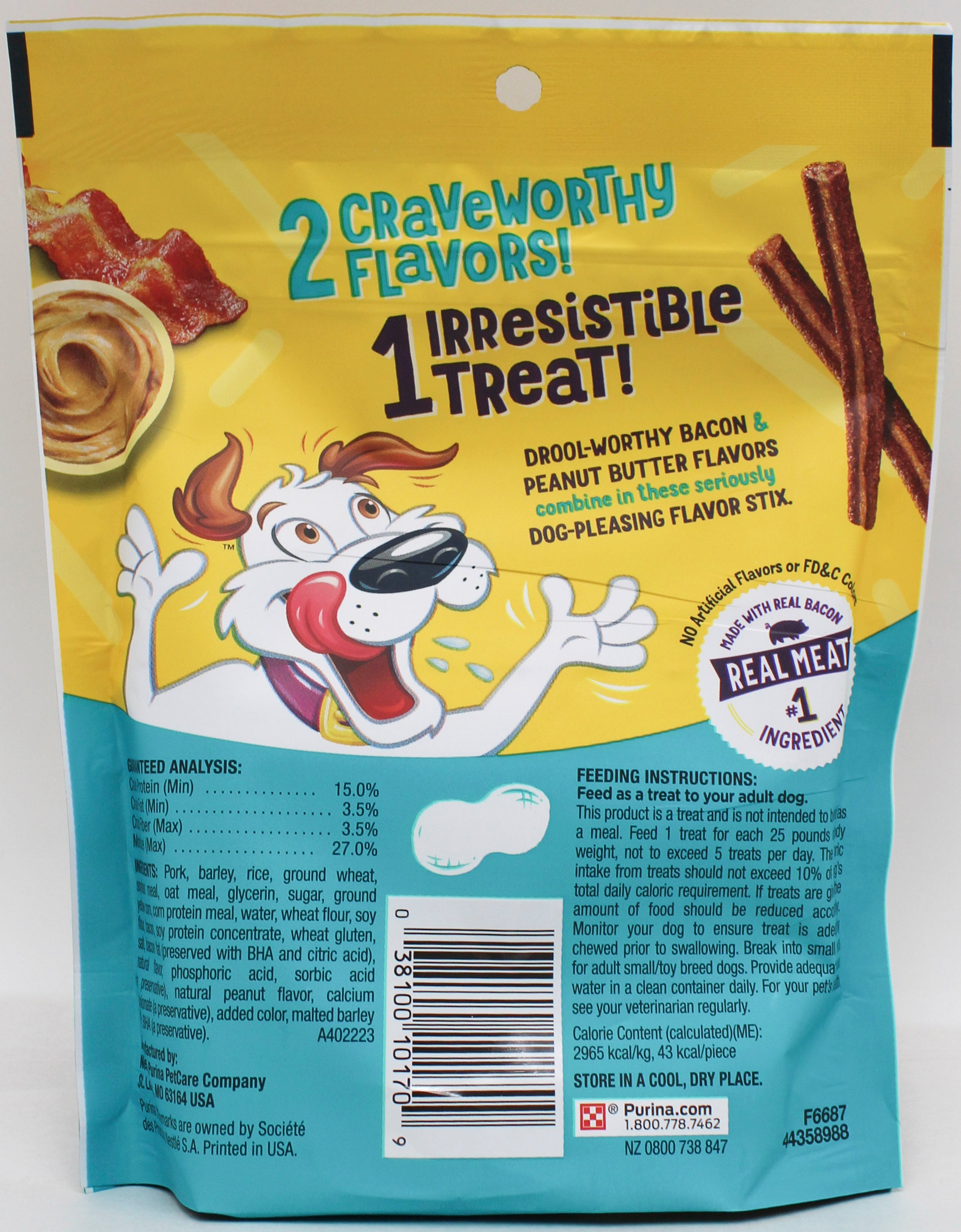 PURINA BEGGIN FLAVOR STIX PB BACON 6oz. BB 12.31.26 NI