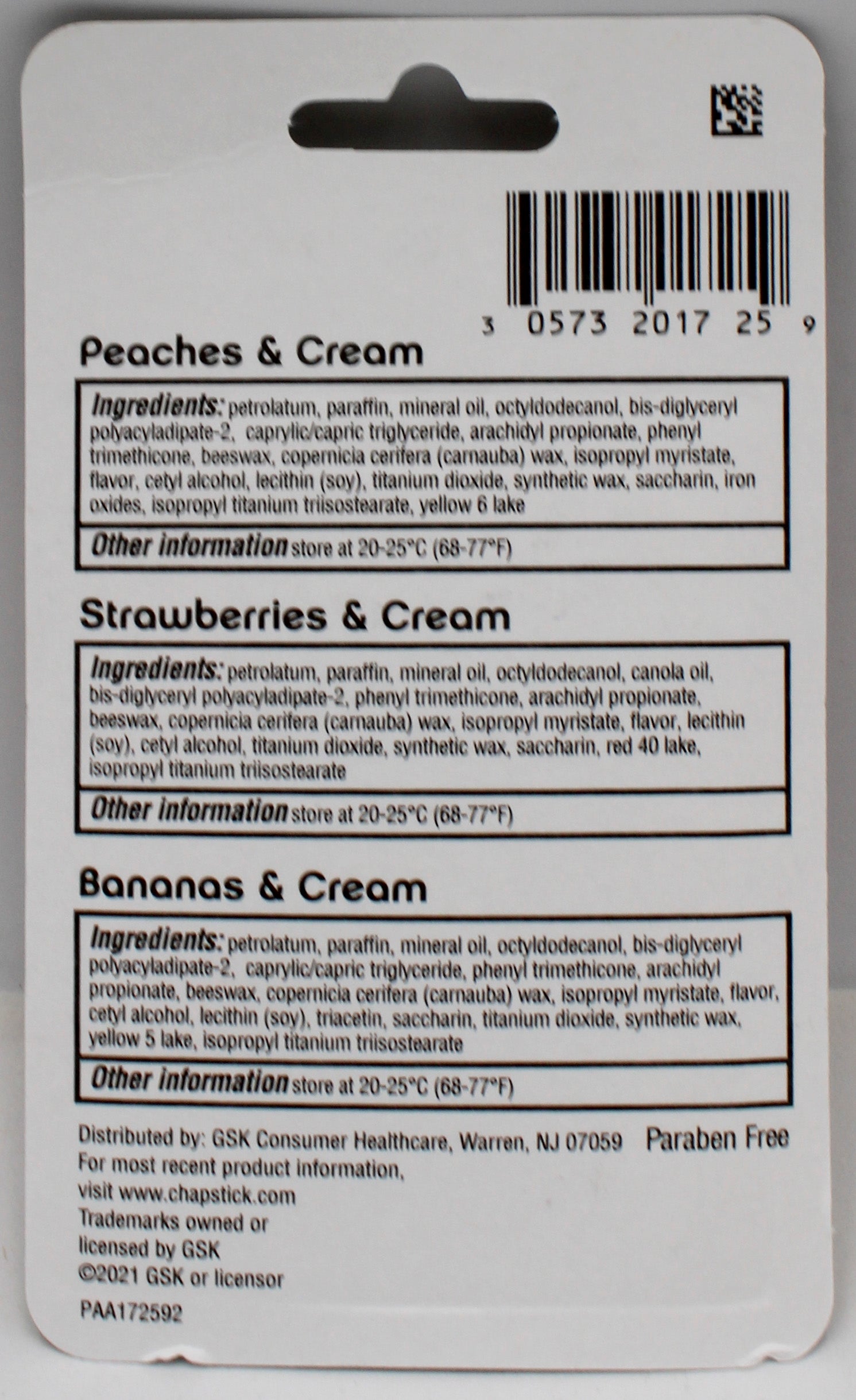 CHAPSTICK FRUIT N CREAM 3PK .45oz exp 10/31/2027