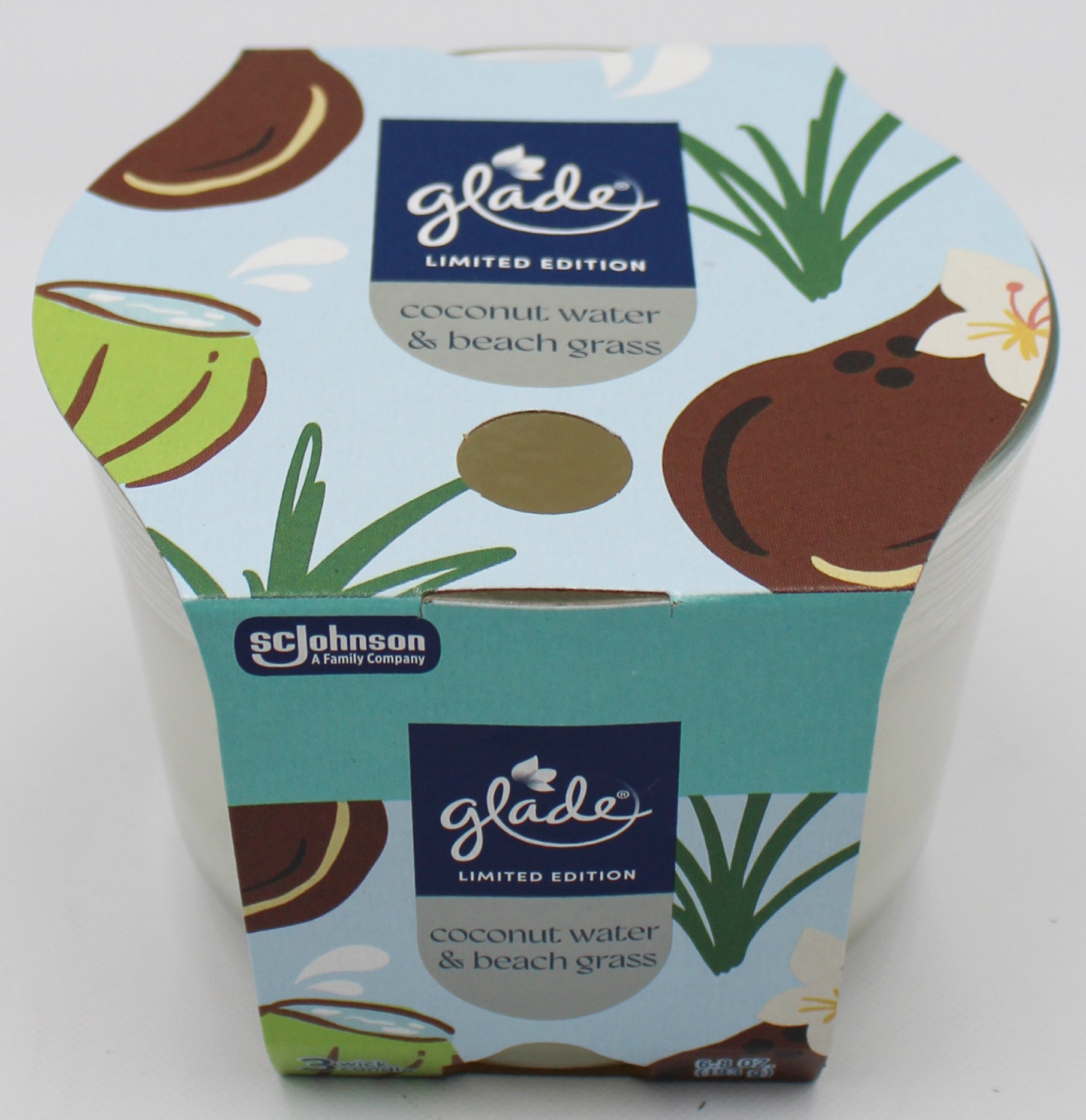 GLADE 3-WICK CANDLE COCONUT WATER & BEACH GRASS 6.8oz US