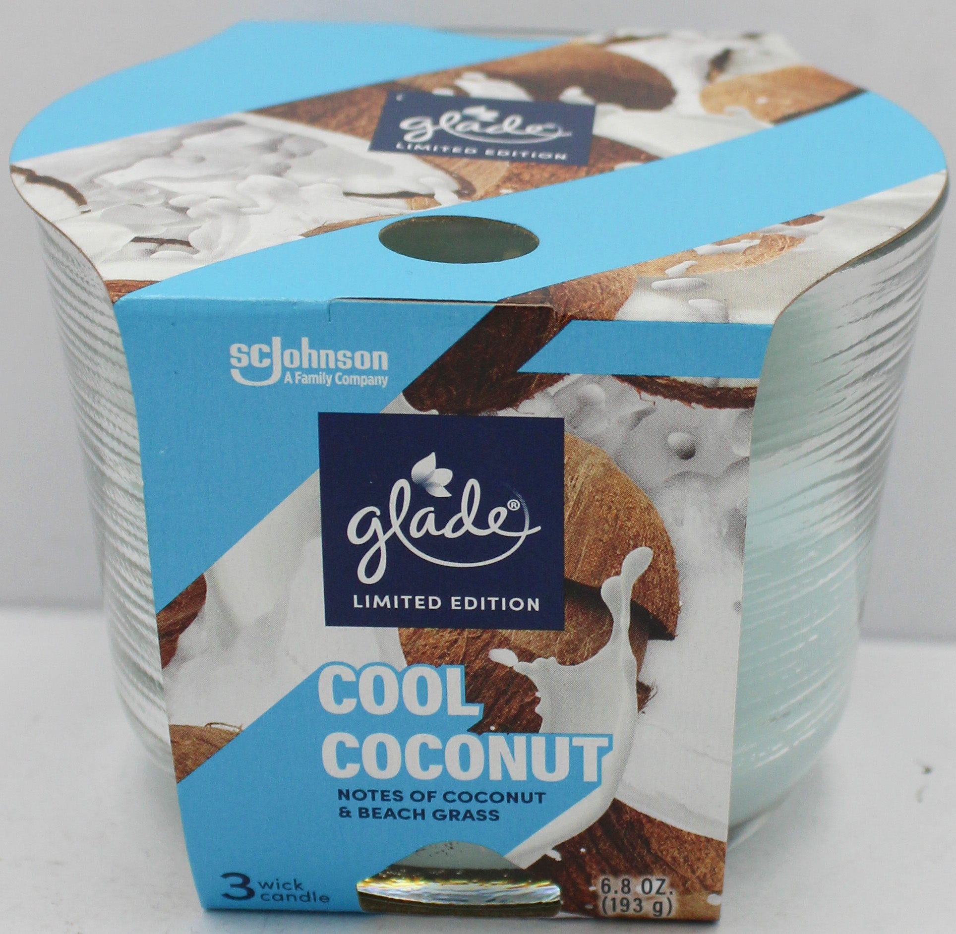 GLADE 3-WICK CANDLE COOL COCONUT 6.8oz US