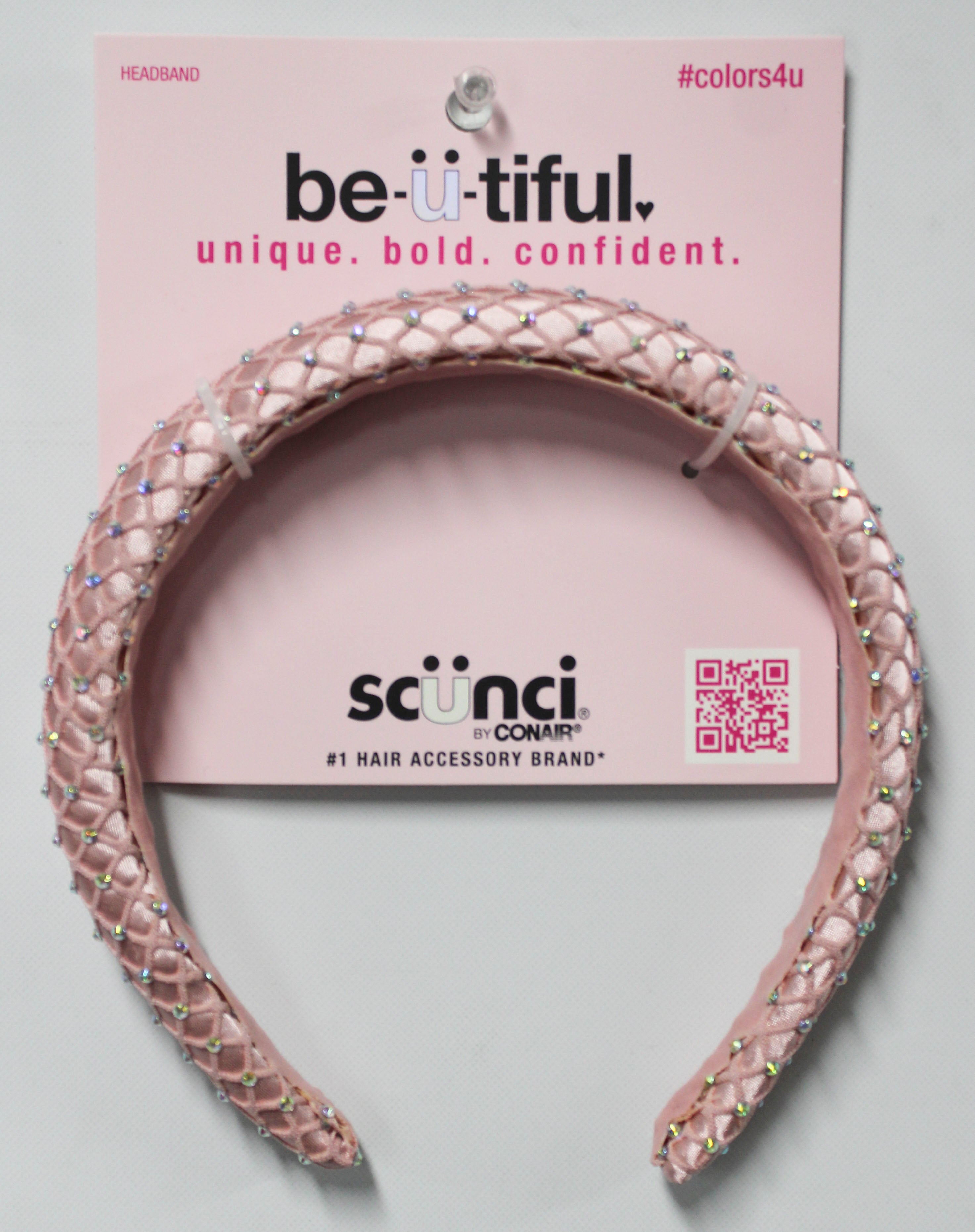 SCUNCI PINK PADDED HEADBAND WITH RHINESTONES NI