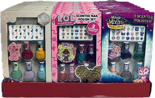 SCENTED NAIL POLISH SET 24CT ASSORTED DISPLAY