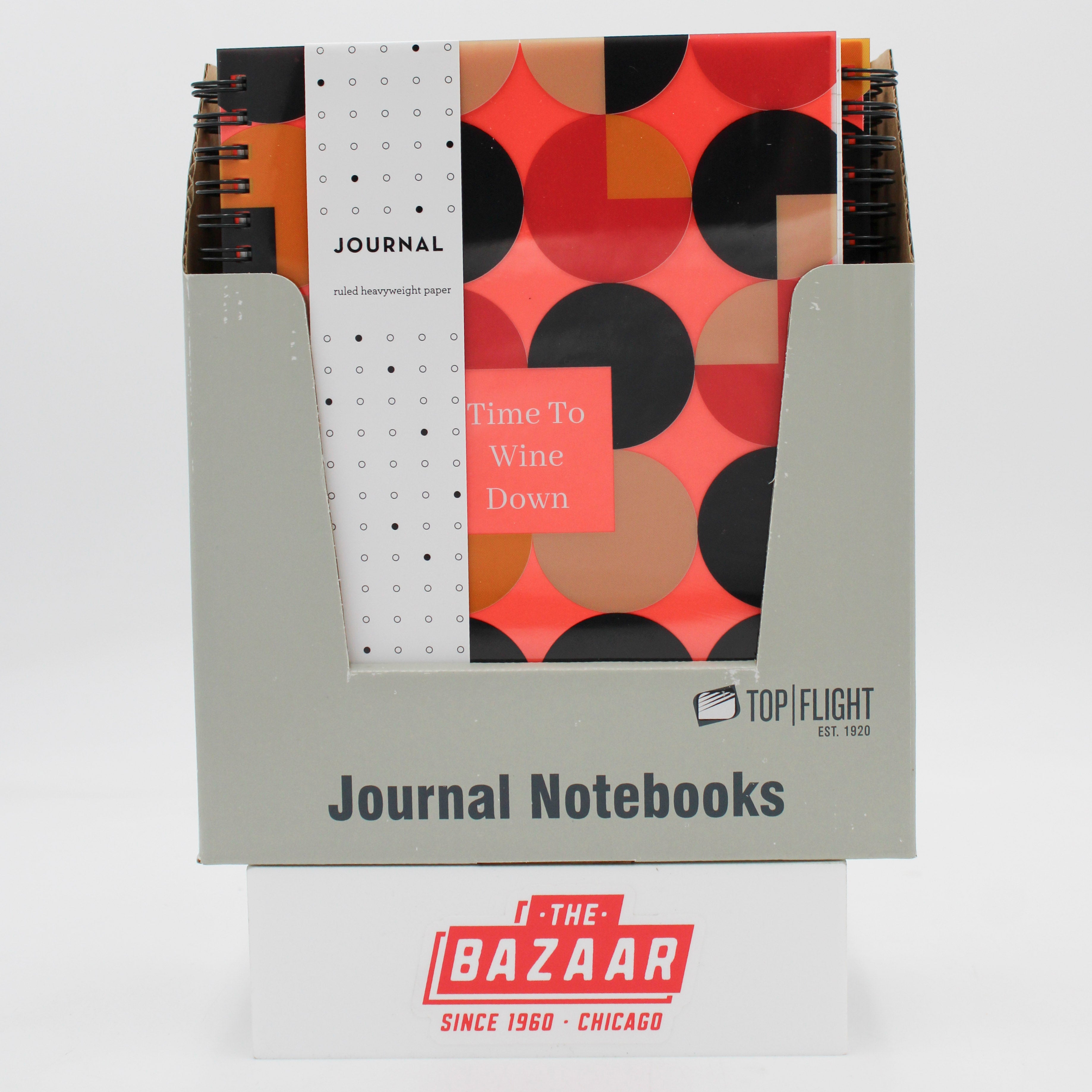 TOP FLIGHT WINE DOWN SPIRAL JOURNAL 6" x 8"