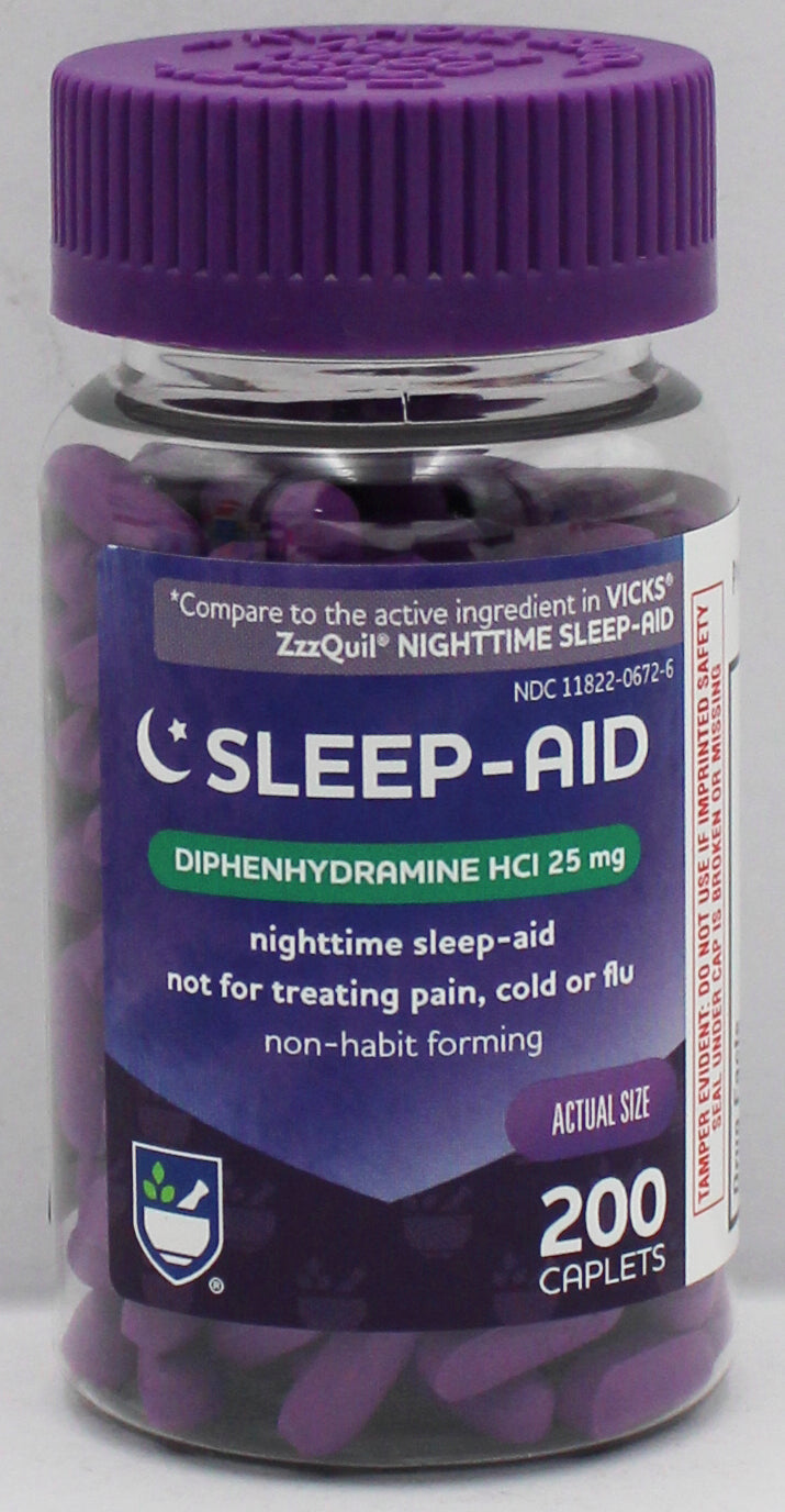 RITE AID NIGHTTIME SLEEP AID PURPLE CAPLETS 200ct EXP 10/15/2026