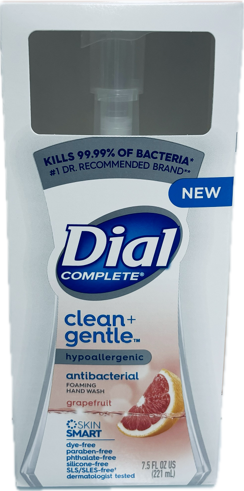 DIAL CLEAN+GENTLE ANTIBACTERIAL FOAMING HAND WASH 7.5OZ-GRAPEFRUIT