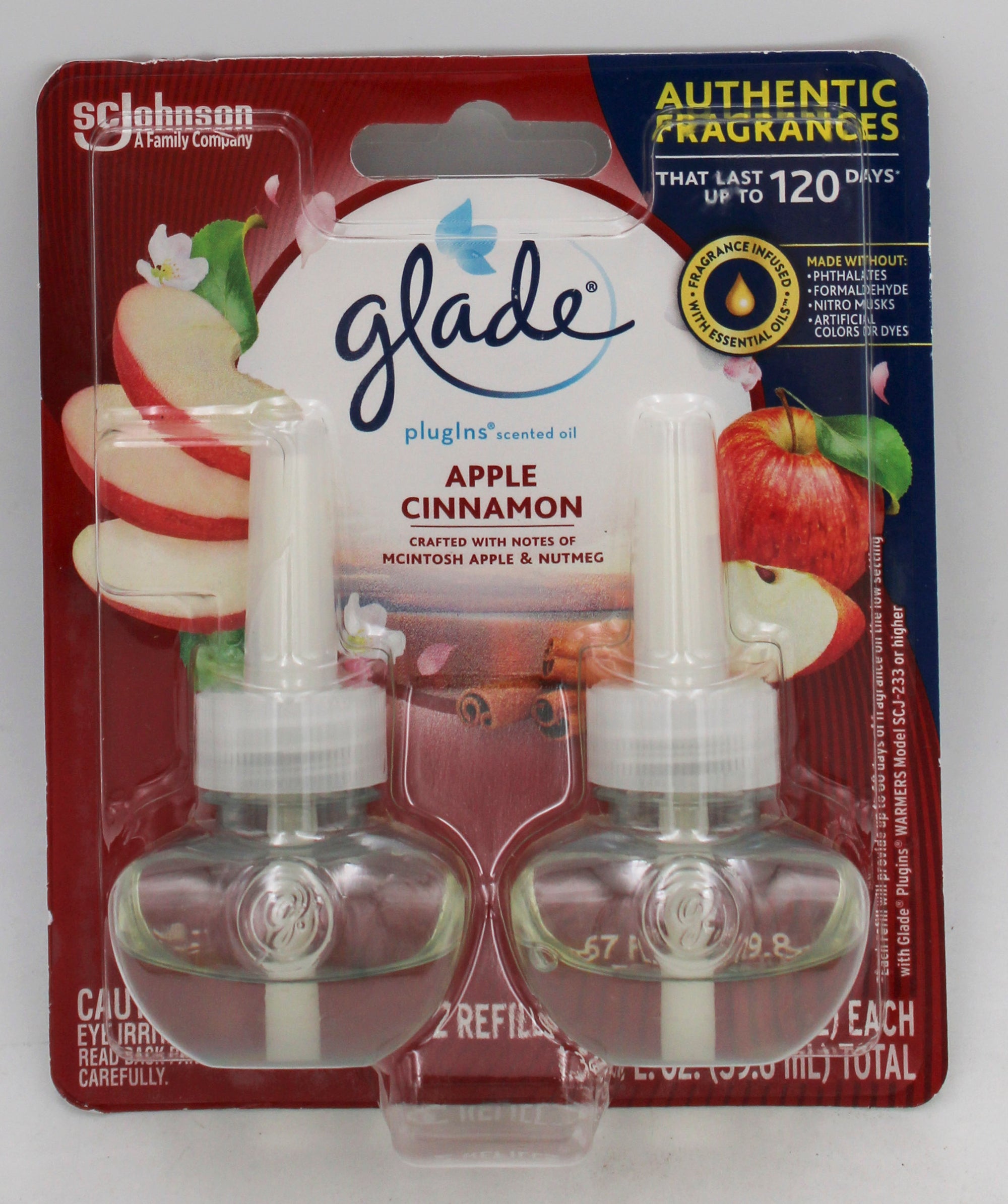 SP GLADE  2CT REFILLS OIL  .67oz APPLE CINNAMON