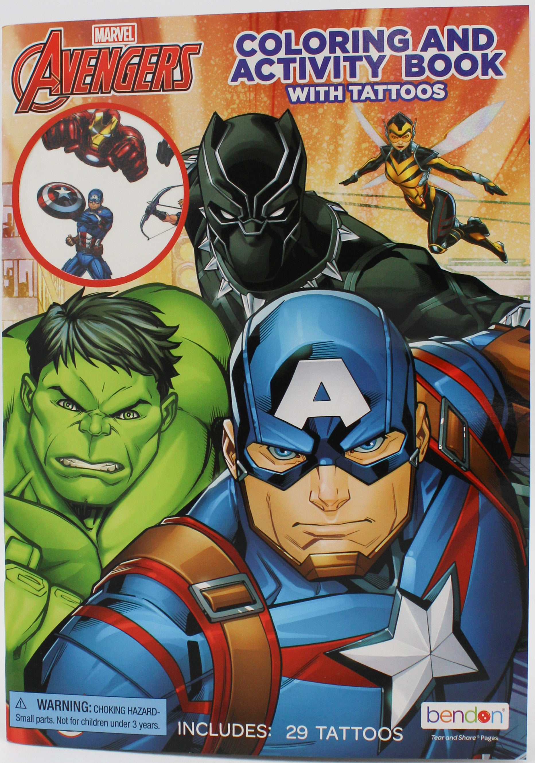 BENDON AVENGERS ACTIVITY AND COLORING  BOOK W/TATTOOS PP$4.99