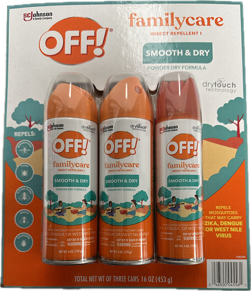 SP PEST2024 OFF FAMILYCARE INSECT REPELLENT SMOOTH & DRY 3CT 2-6oz+1-4oz PRISTINE CONDITION PEST2024