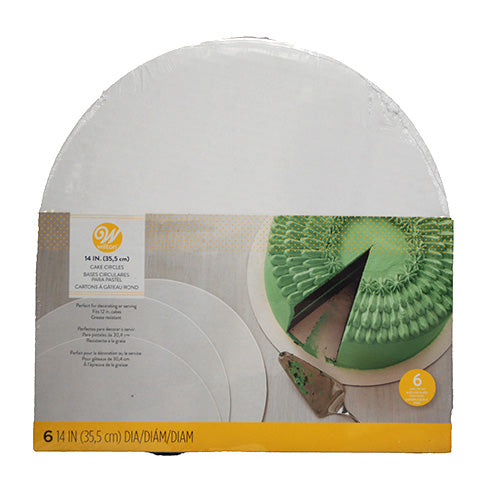 WILTON CAKE CIRCLES WHITE 14IN 6CT