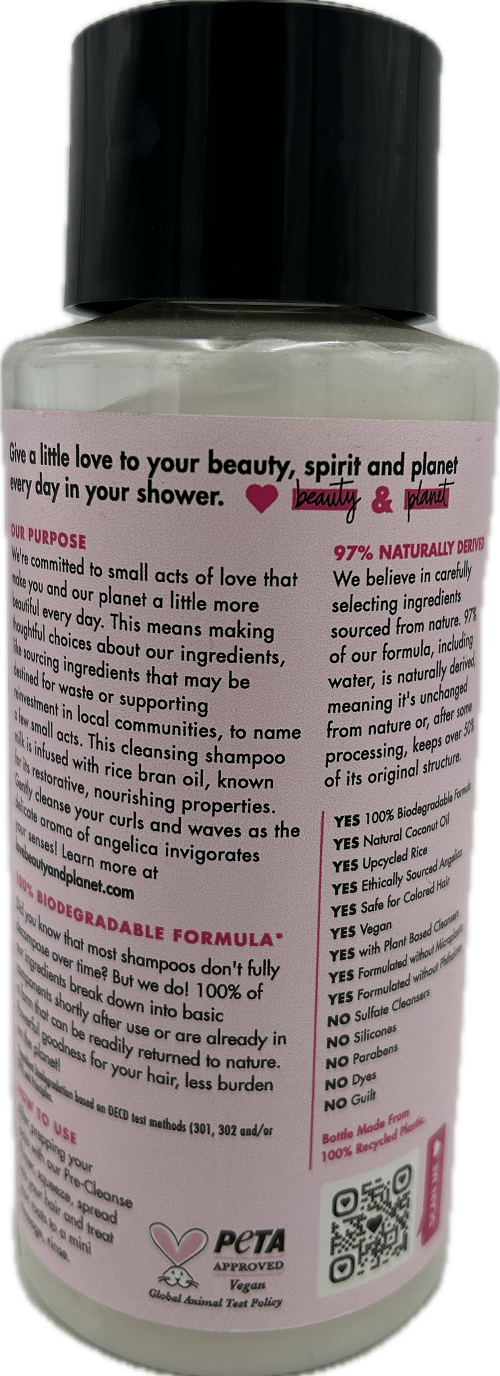 LOVE BEAUTY PLANET SHAMPOO CLEANSING MILK 13.5oz.
