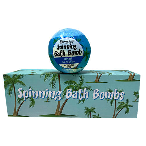 SPINNNG BATH BOMB 6.3oz-ISLND TRANQ.