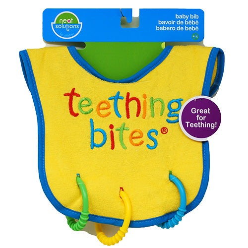NEAT SOLUTIONS BABY BIB W/TEETHING RINGS 1CT-TEETHING BITES/NI