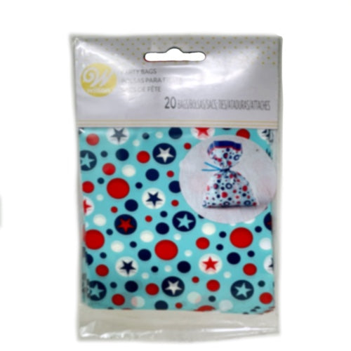 WILTON PARTY BAGS 20ct DOTS STARS MINI 4X6IN.