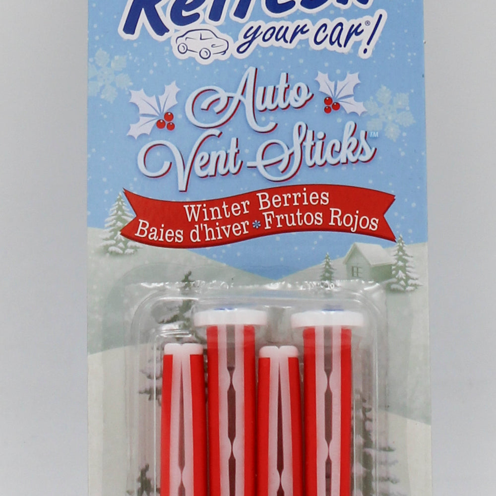 REFRESH YOUR CAR! WINTER BERRIES VENT STICKS CAR AIR FRESHENER(4 PACK) NI