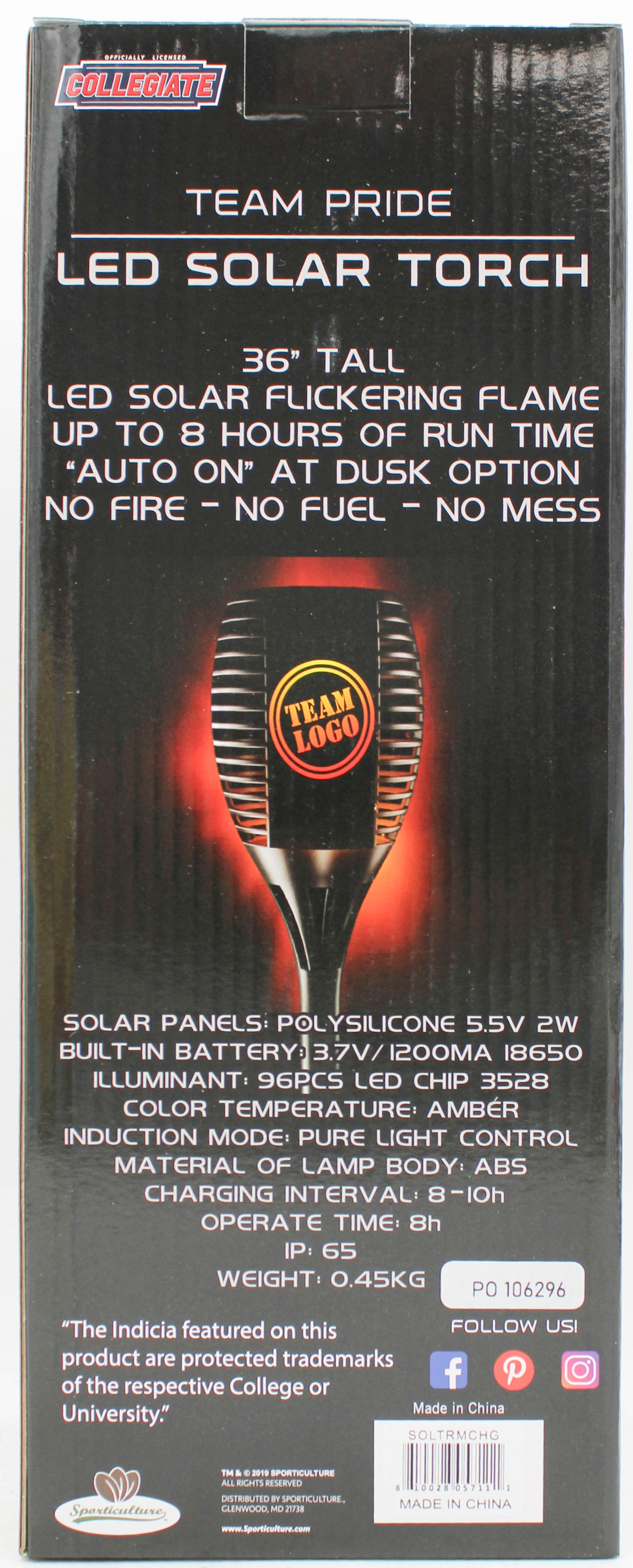 MICHIGAN WOLVERINES  LED SOLAR TORCH 36"