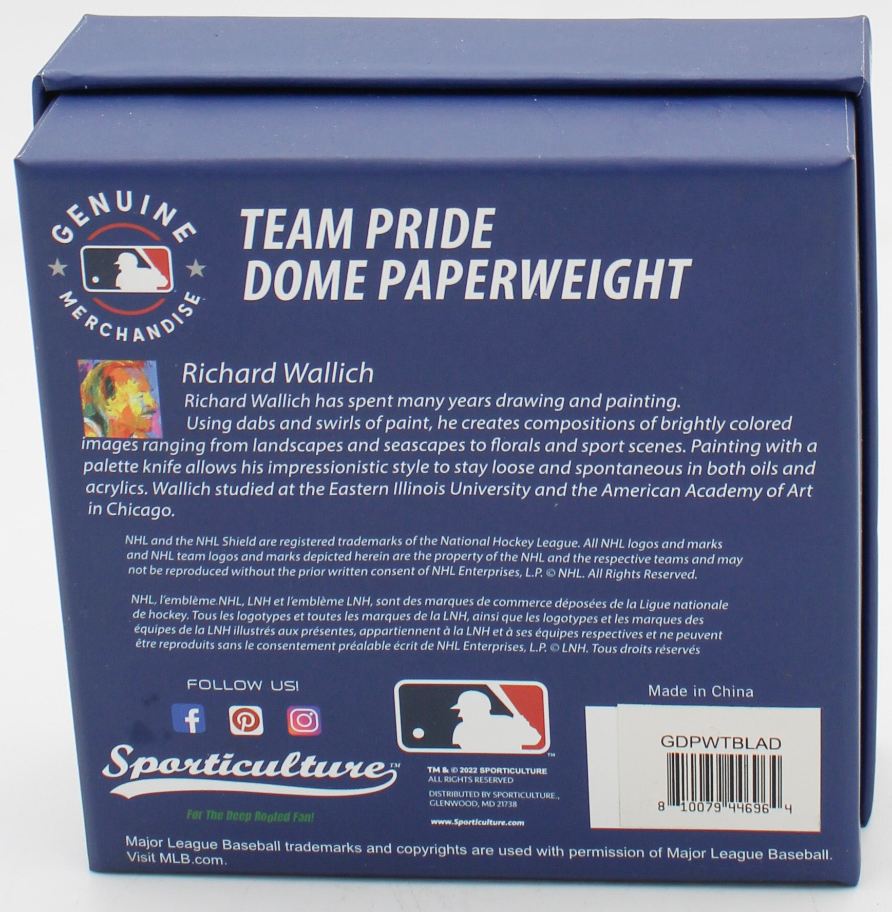 OFFICIALLY LICENCED LOS ANGELES DODGERS GLASS DOME PAPERWEIGHT 4"
