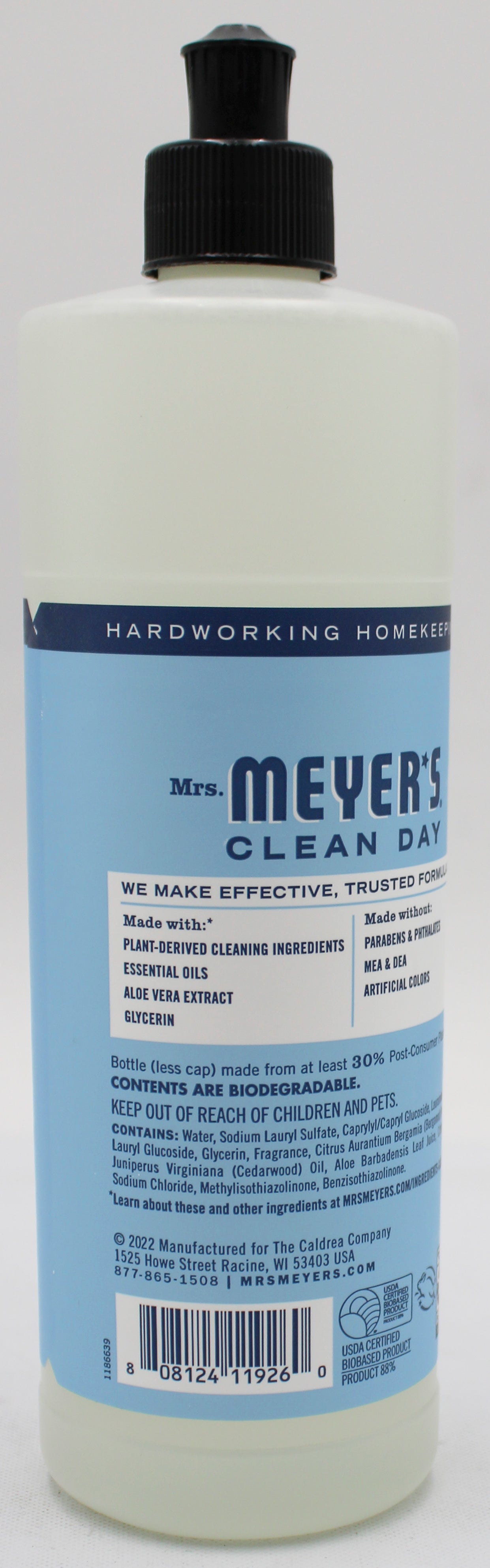 MRS MEYERS DISH SOAP RAIN WATER 16oz US