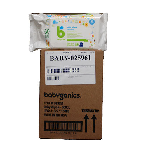 BABYGANICS BABY WIPES 6-80CT PACKS FRAGRANCE FREE US