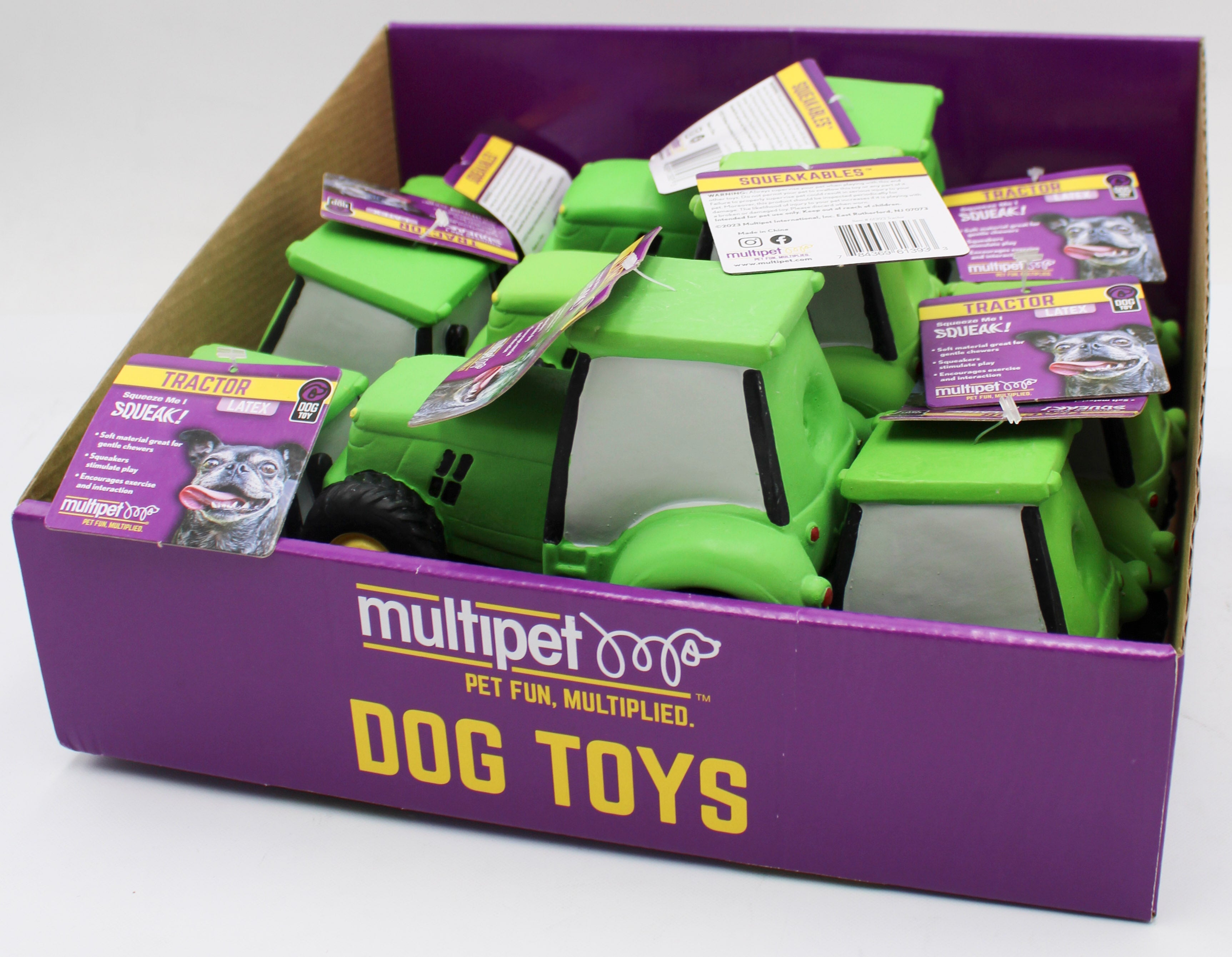 MULTIPET 6" LATEX TRACTOR DOG TOY W/SQUEAKER