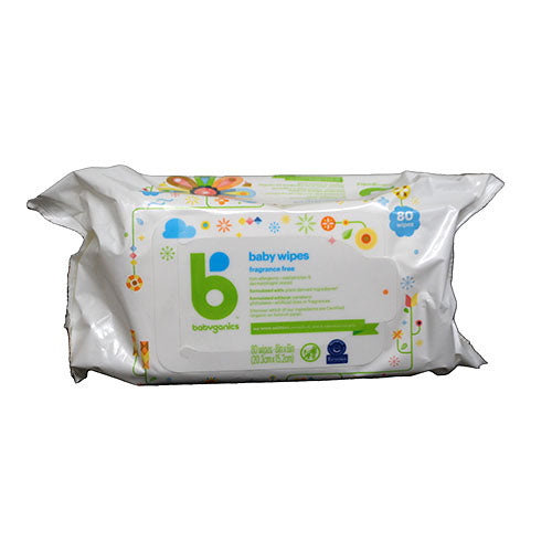 BABYGANICS BABY WIPES 80CT FRAGRANCE FREE US