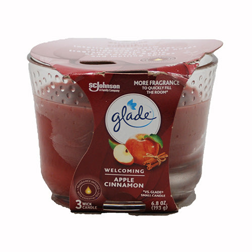 SP GLADE 3WICK CANDLE 6.8oz-APPLE/CINN