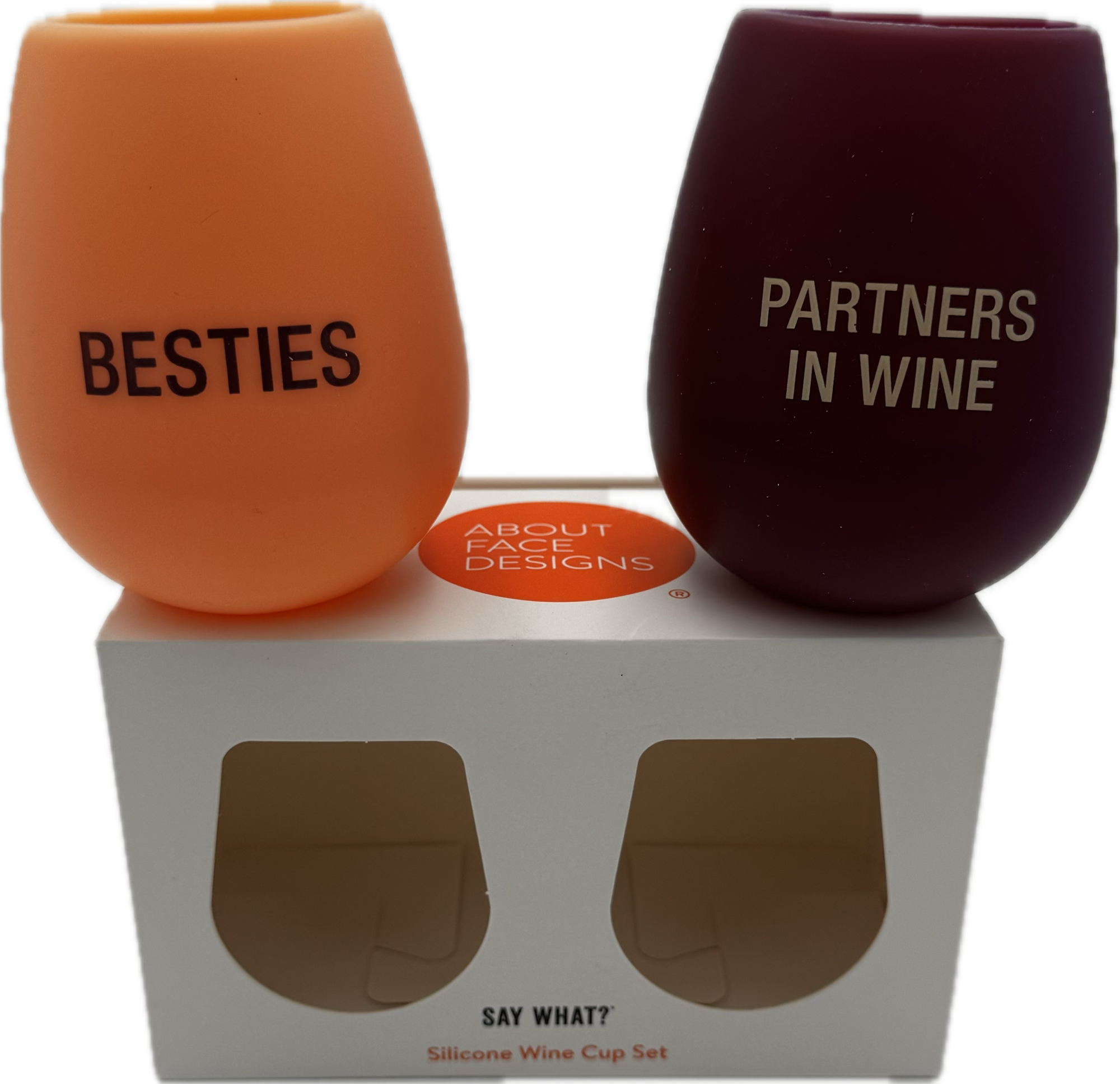 BESTIES/PARTNERS SILICONE WINE CUP 2PC SET 12.5OZ