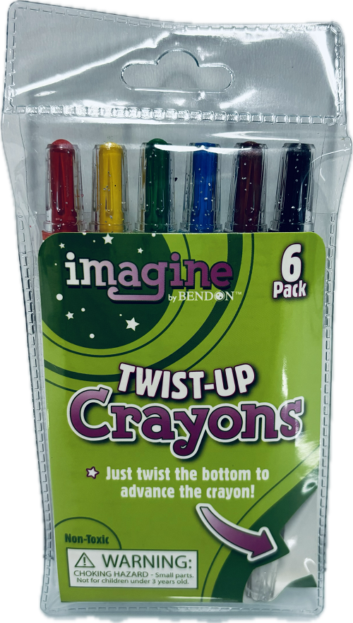 IMAGINE TWIST UP CRAYONS 6CT AGE 3+ PP$1